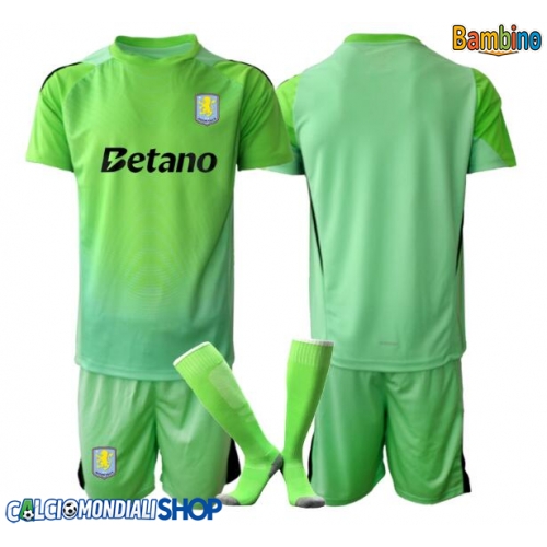 Maglie da calcio Aston Villa Portiere Seconda Maglia Bambino 2025-26 Manica Corta + Pantaloni corti)
